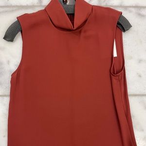 Theory slit collar silk  top